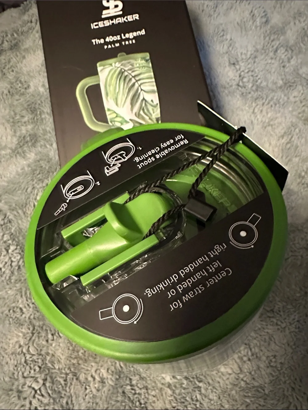 The 40oz Legend Palm Tree Green Travel Tumbler